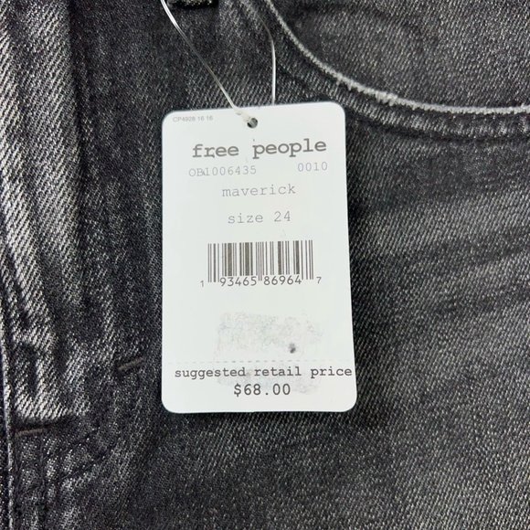 We The Free People Womens Bailey Mini Skirt Black Pockets Frayed Denim 24 New - Picture 12 of 12